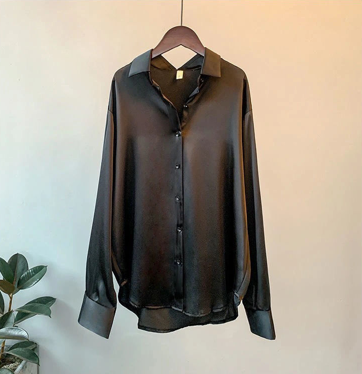 Faith | Women’s Elegant Satin Long Sleeve Blouse