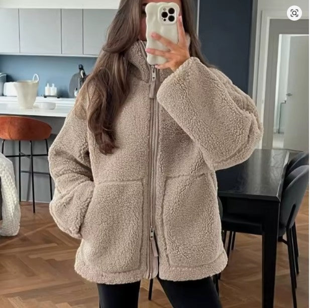 Nora | Women's Oversized Zip Teddy Jacket