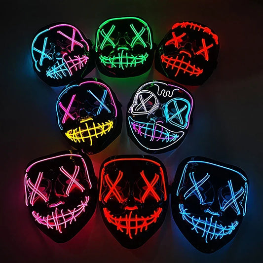Jacob | Light-Up Halloween LED Purge Mask with Neon Glow