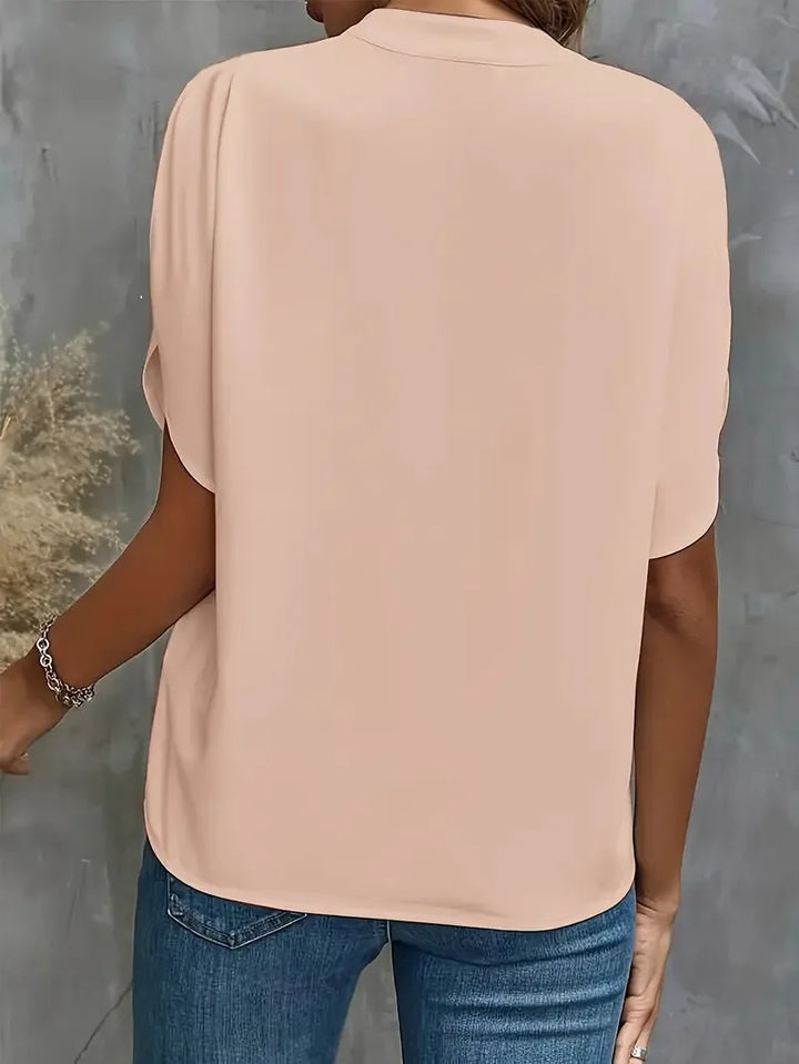 Daisy | Women’s Split Neck Short Sleeve Blouse