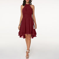 Taylor | Women’s Layered Halter Neck Midi Dress