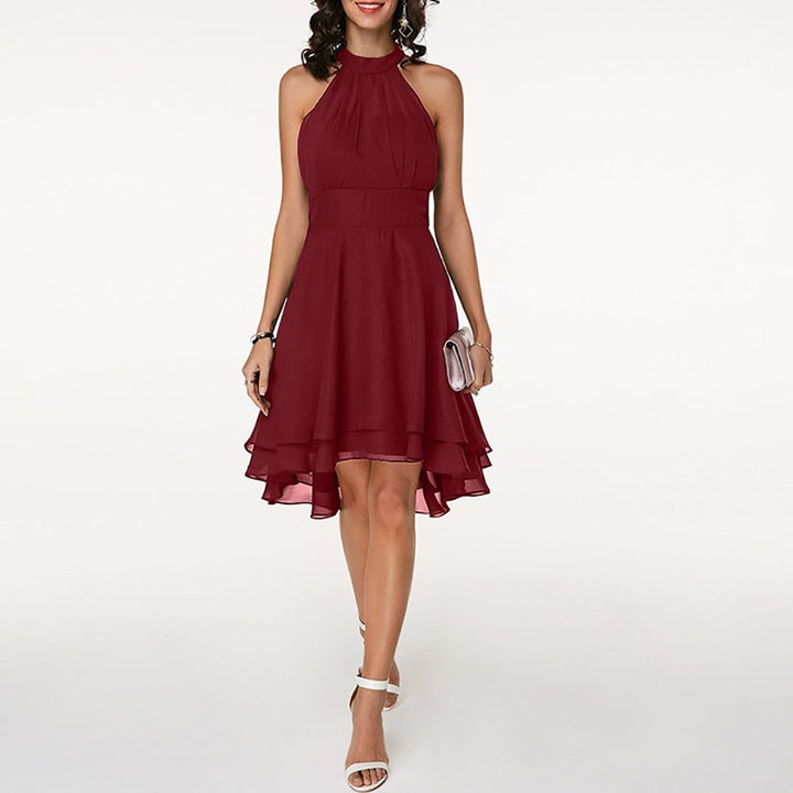 Taylor | Women’s Layered Halter Neck Midi Dress