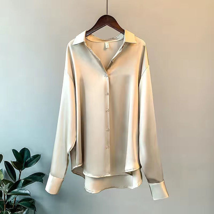 Faith | Women’s Elegant Satin Long Sleeve Blouse