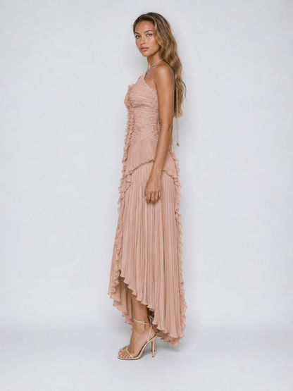 Cara | Women's Embroidered Halterneck Maxi Dress