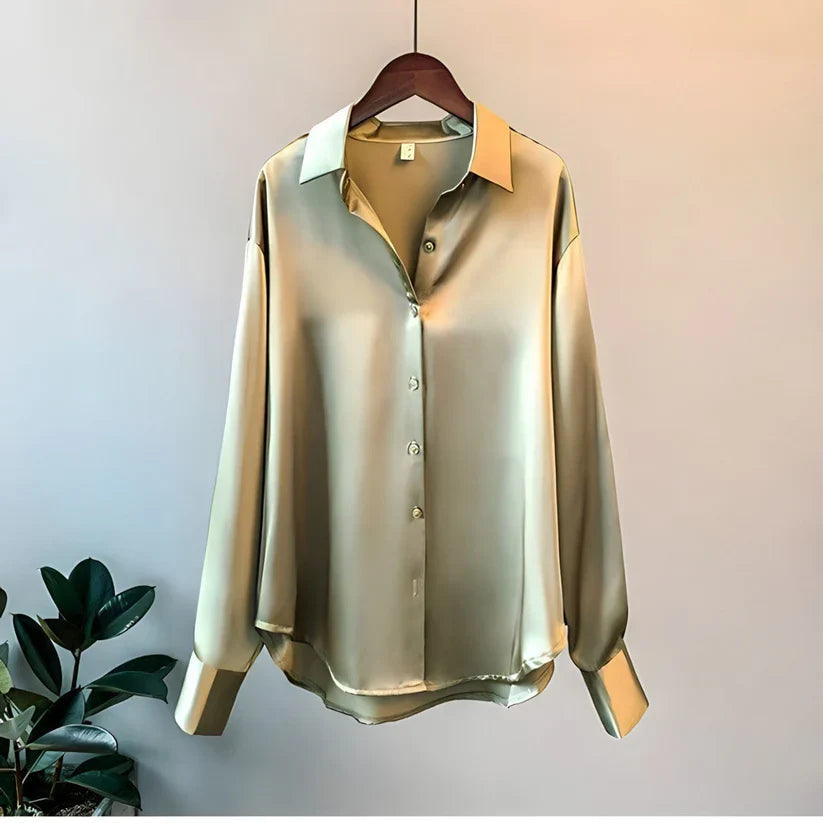 Penticton | Women's Elegant Long Sleeve Satin Blouse