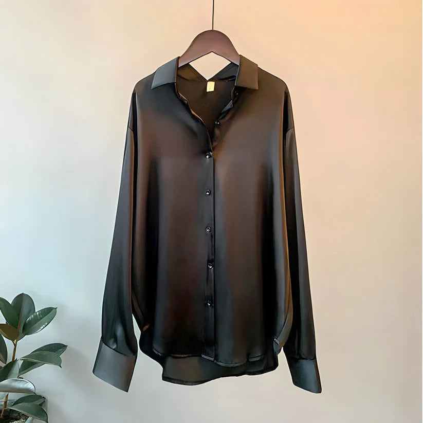 Penticton | Women's Elegant Long Sleeve Satin Blouse