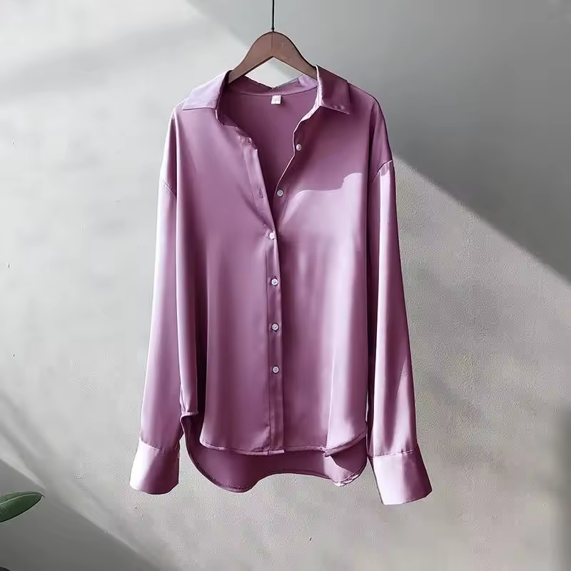 Penticton | Women's Elegant Long Sleeve Satin Blouse