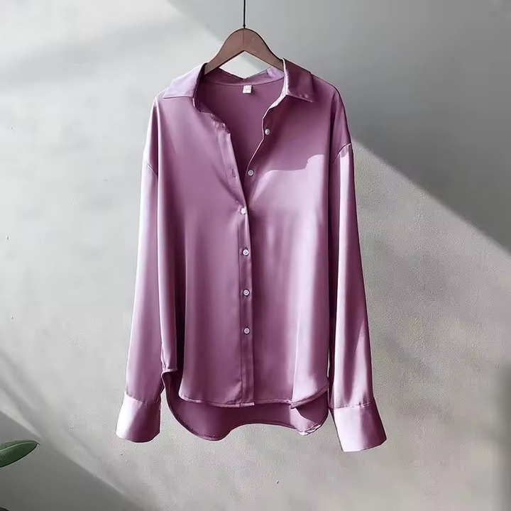 Penticton | Women's Elegant Long Sleeve Satin Blouse