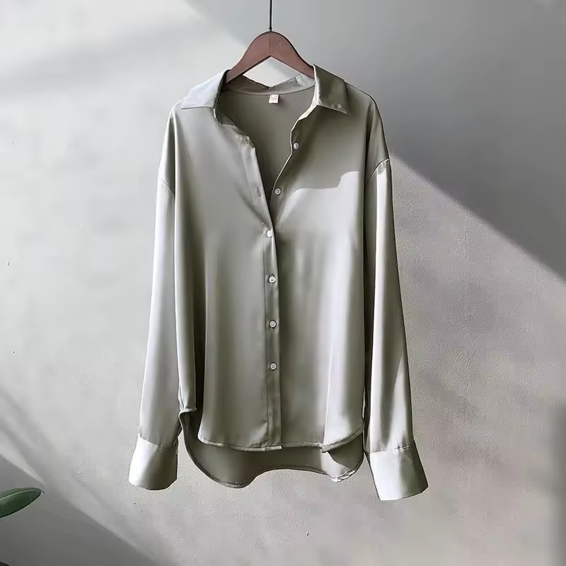 Penticton | Women's Elegant Long Sleeve Satin Blouse