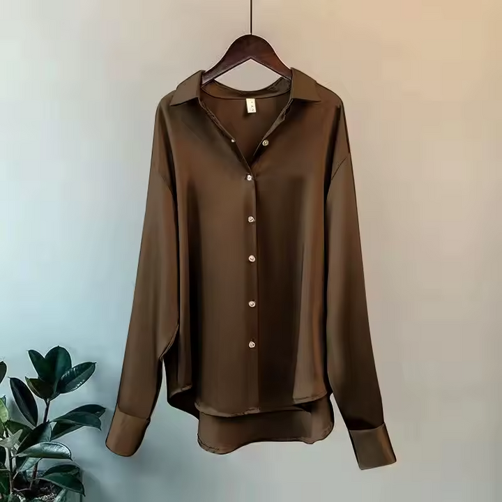 Penticton | Women's Elegant Long Sleeve Satin Blouse