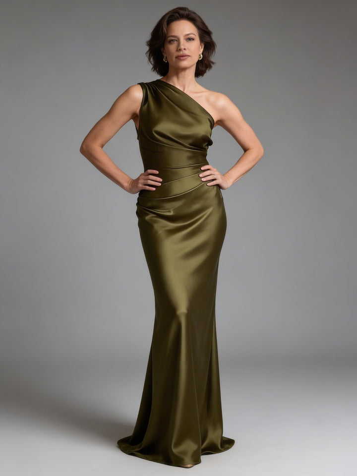 Kamila | Women's Wedding Guest One-Shoulder Maxi Dress
