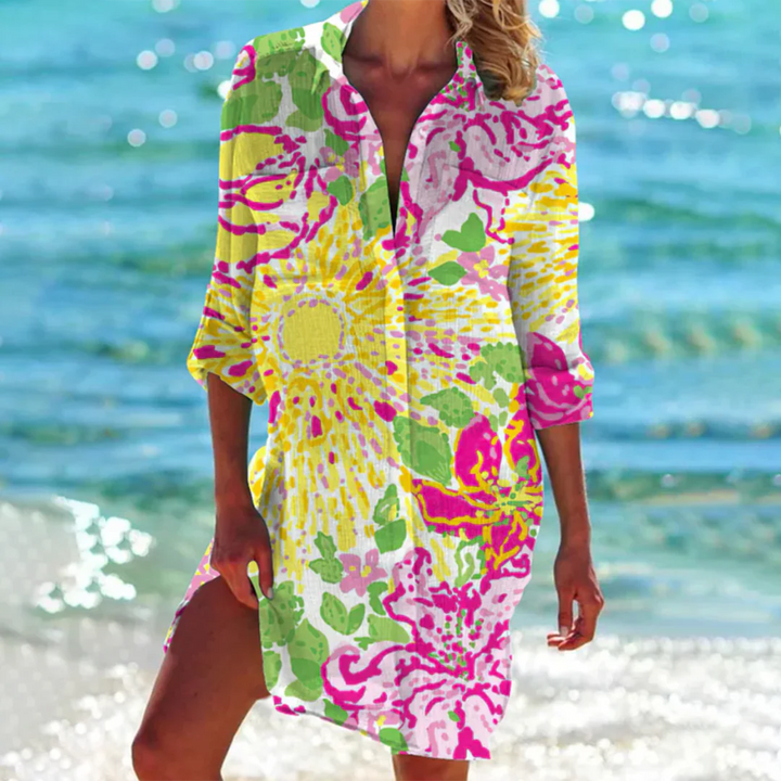 Ophelia | Women's Summer Printed Tunic Blouse