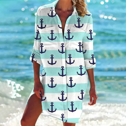 Ophelia | Women's Summer Printed Tunic Blouse