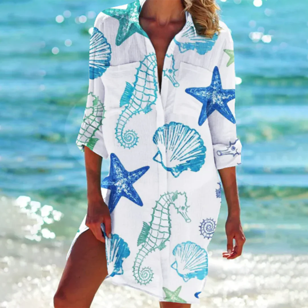 Ophelia | Women's Summer Printed Tunic Blouse
