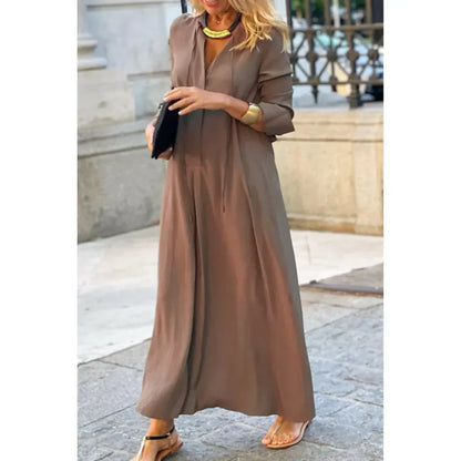 Zara | Women’s Casual V-Neck Maxi Blouse Dress