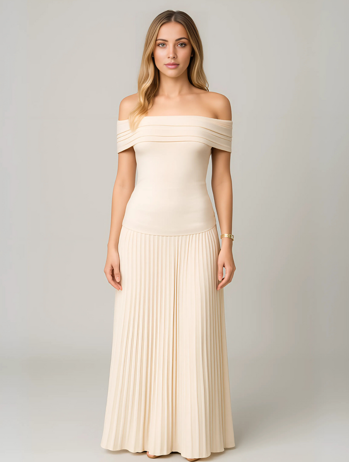 Olivia | Women’s Off-Shoulder Wedding Guest Maxi Dress