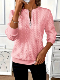 Scarlett | Women's Relaxed Zip-Up Cable Knit Sweater