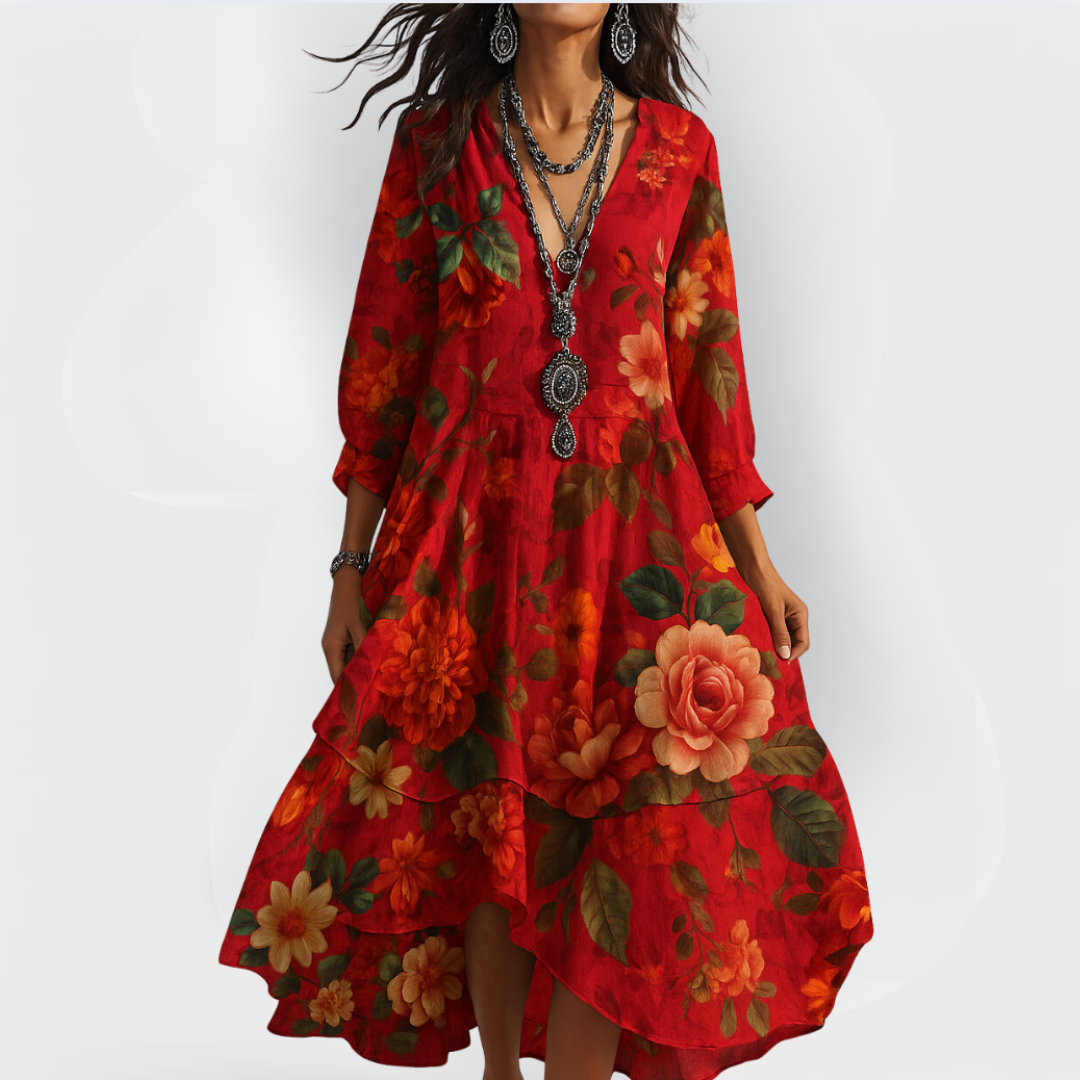 Salome | Women's Summer Floral Midi Dress