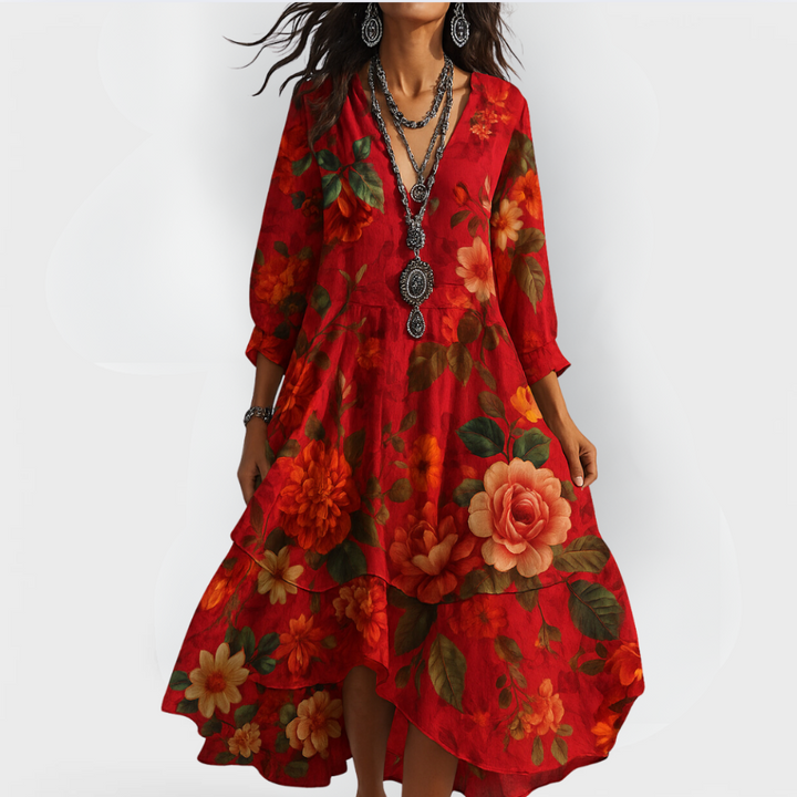 Salome | Women's Summer Floral Midi Dress