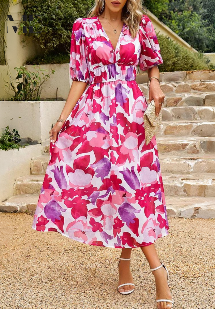 Faye | Women’s Summer Floral Midi Dress