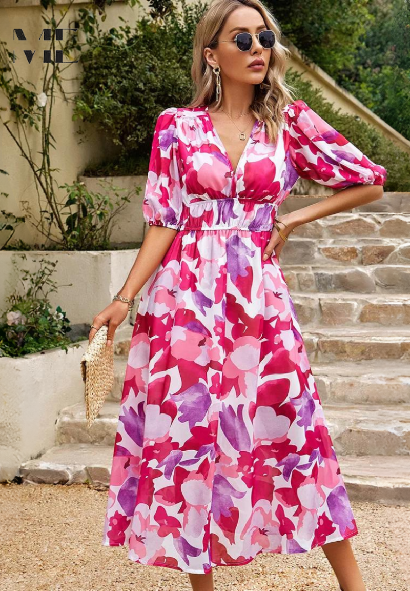 Faye | Women’s Summer Floral Midi Dress