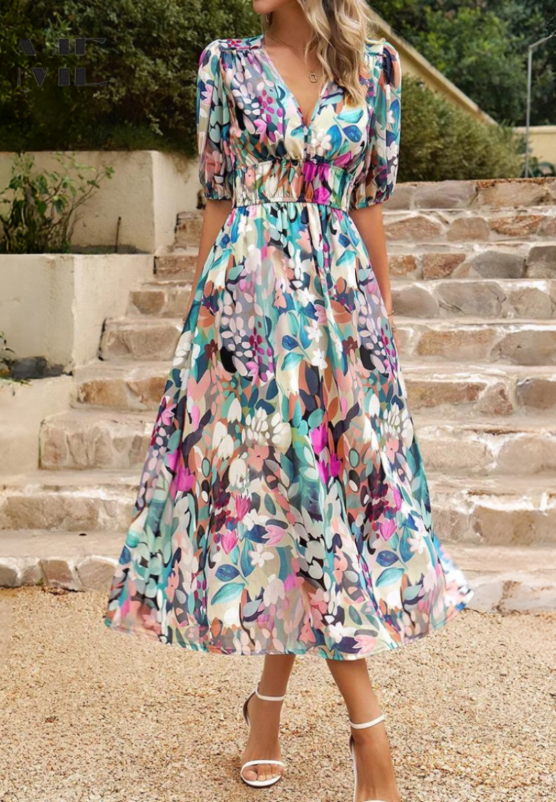 Faye | Women’s Summer Floral Midi Dress