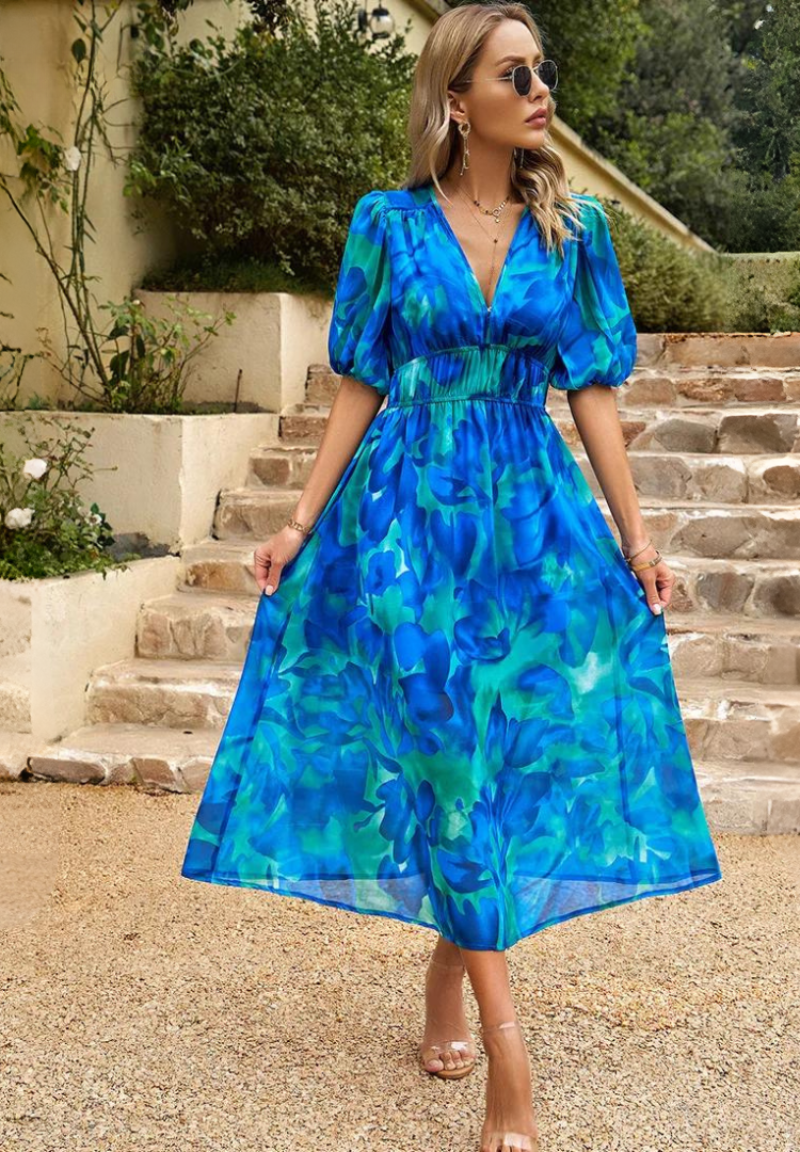 Faye | Women’s Summer Floral Midi Dress