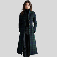 Chloe | Women's Checkered Long Winter Coat