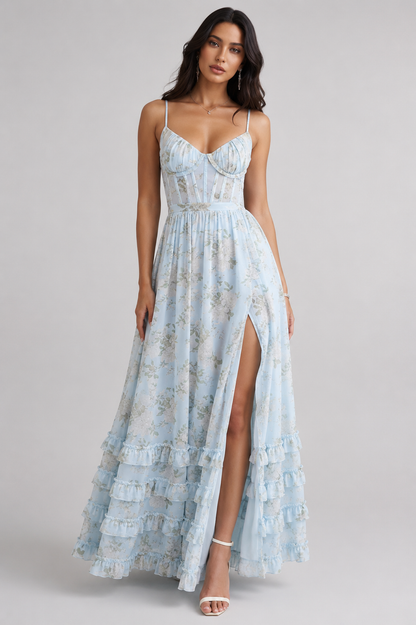 Camila | Women's Floral Maxi Dress with Side Slit