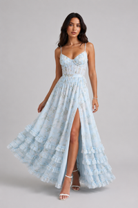 Camila | Women's Floral Maxi Dress with Side Slit
