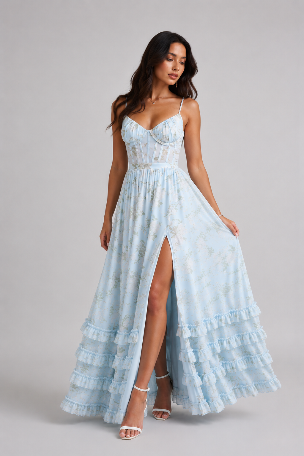 Camila | Women's Floral Maxi Dress with Side Slit
