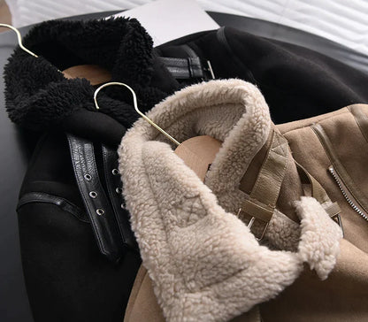 Aurora | Women's Cropped Sherpa-Lined Biker Jacket