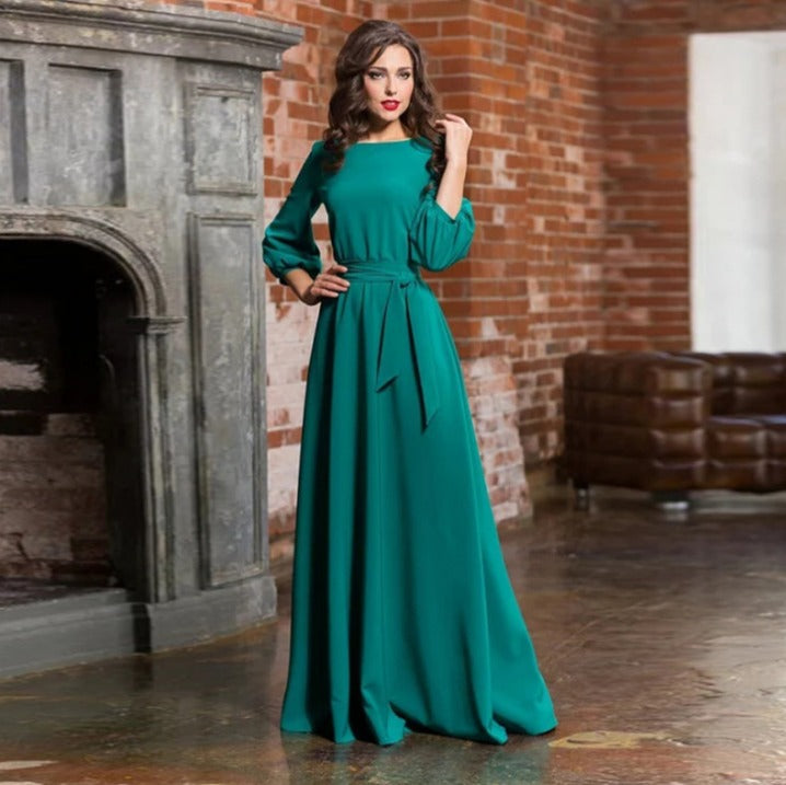 Bella | Women’s Summer Tie Waist Wedding Guest Maxi Dress