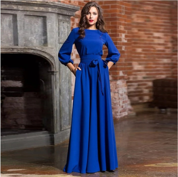 Bella | Women’s Summer Tie Waist Wedding Guest Maxi Dress