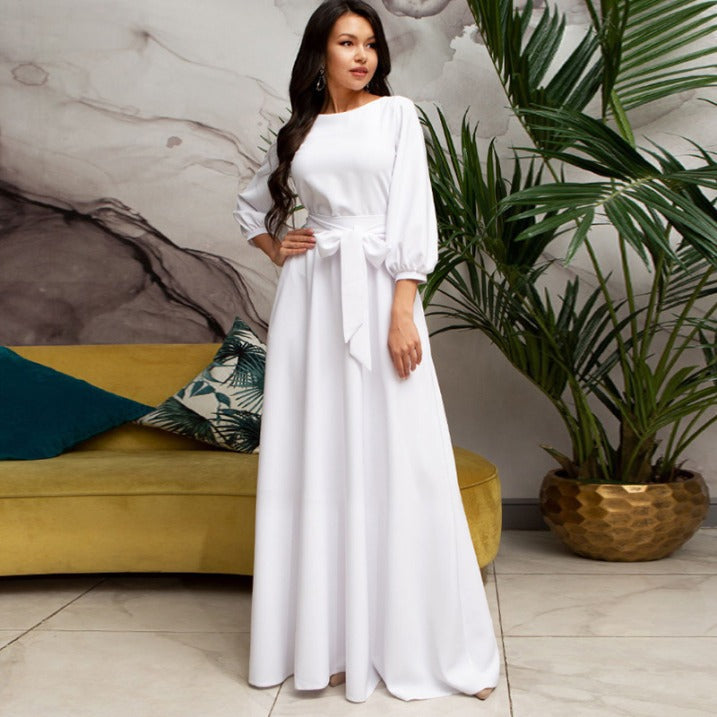 Bella | Women’s Summer Tie Waist Wedding Guest Maxi Dress