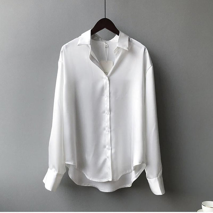 Faith | Women’s Elegant Satin Long Sleeve Blouse