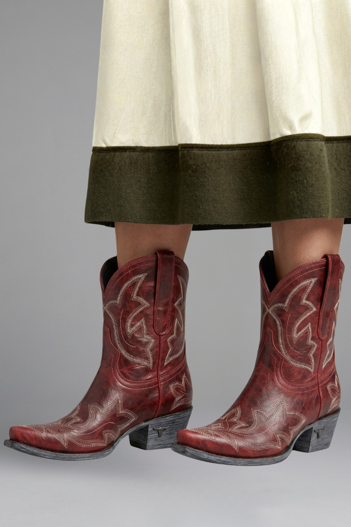 Flora | Women's Embroidered Western Mid-Calf Boots
