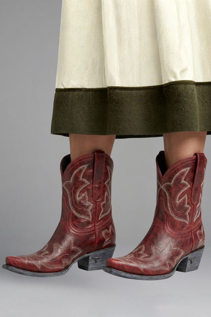 Flora | Women's Embroidered Western Mid-Calf Boots