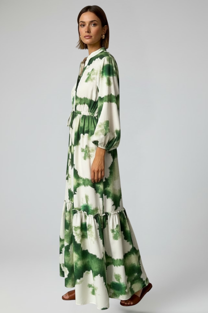 Natalie | Women's Summer Floral Maxi Dress With Puffed Sleeves