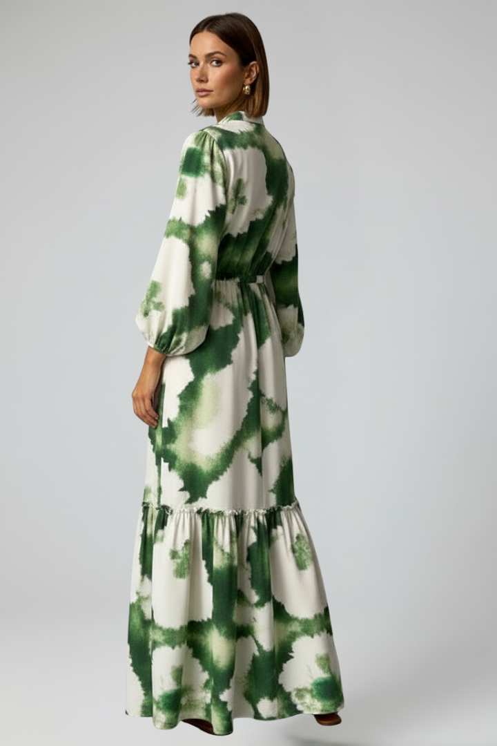 Natalie | Women's Summer Floral Maxi Dress With Puffed Sleeves