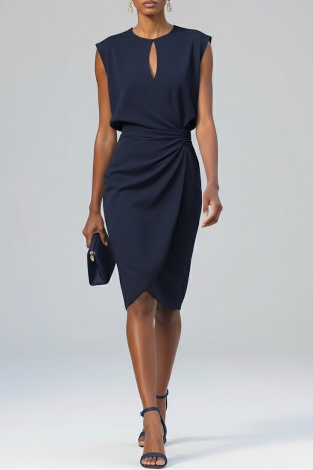Aviana | Women’s Round Neck Sleeveless Midi Dress