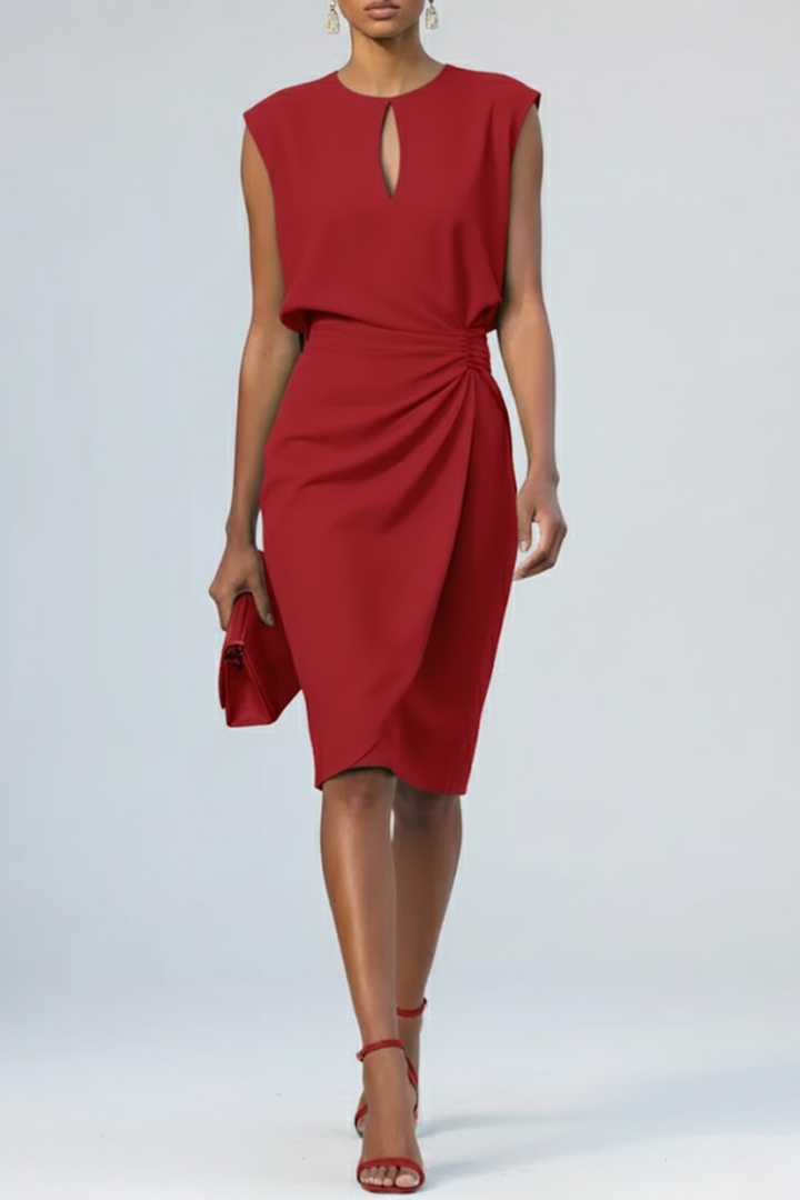 Aviana | Women’s Round Neck Sleeveless Midi Dress