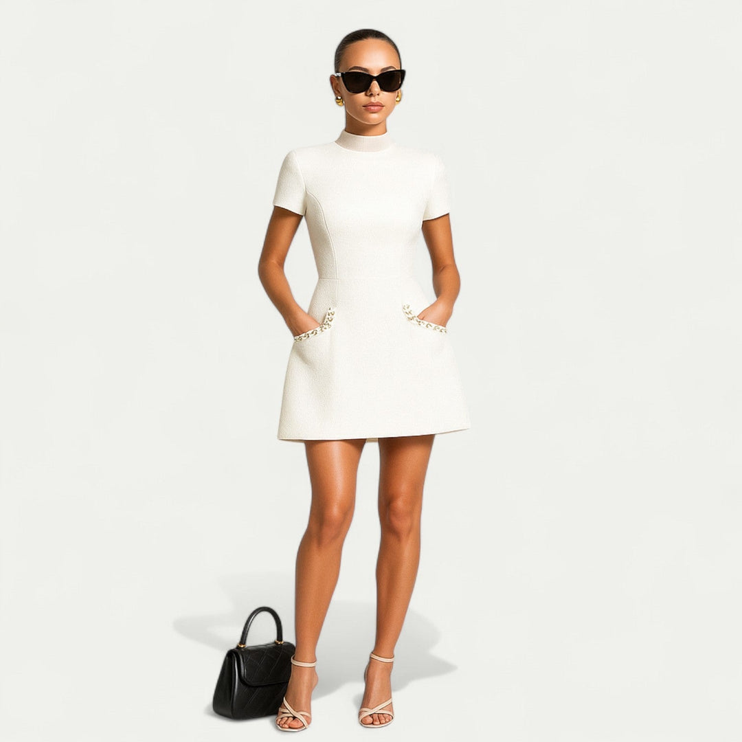 Beatrice | Women's Elegant Mock Neck Mini Dress