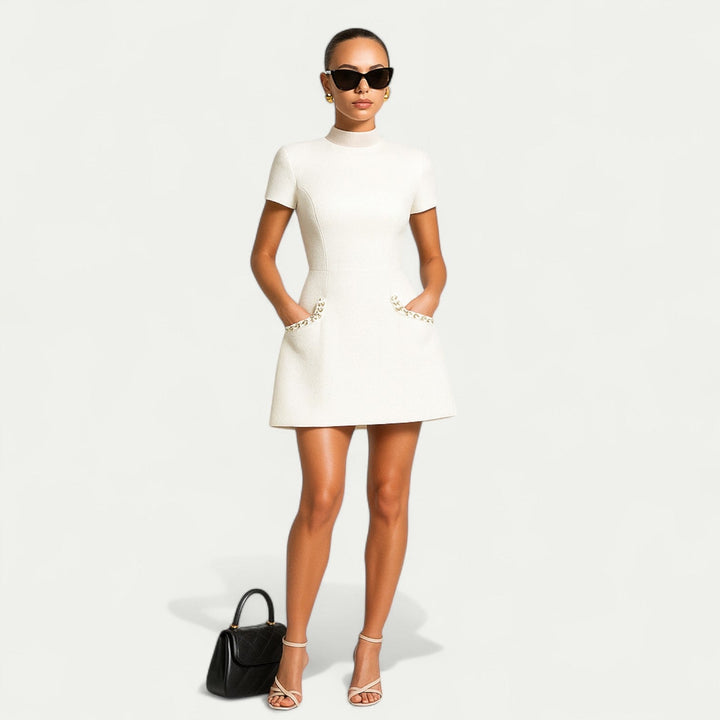 Beatrice | Women's Elegant Mock Neck Mini Dress