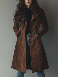 Savannah | Women's Vintage Leather Trench Jacket