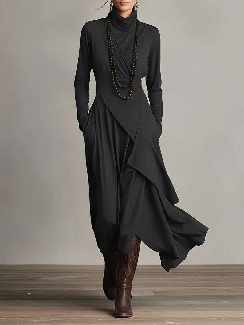 Elise | Women’s Elegant Turtleneck Maxi Dress