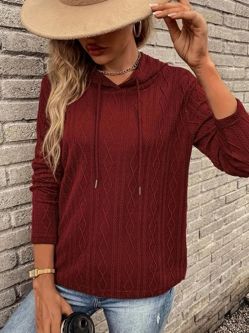 Naomi | Women’s Casual Textured Pattern Hoodie