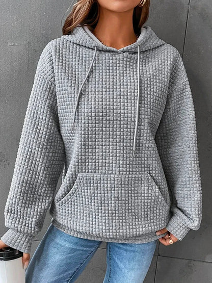 Bella | Women’s Textured Kangaroo Pocket Hoodie