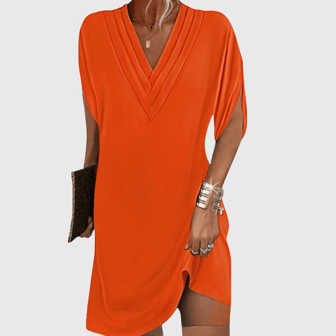 Emily | Women’s V-neck Midi Beach Dress