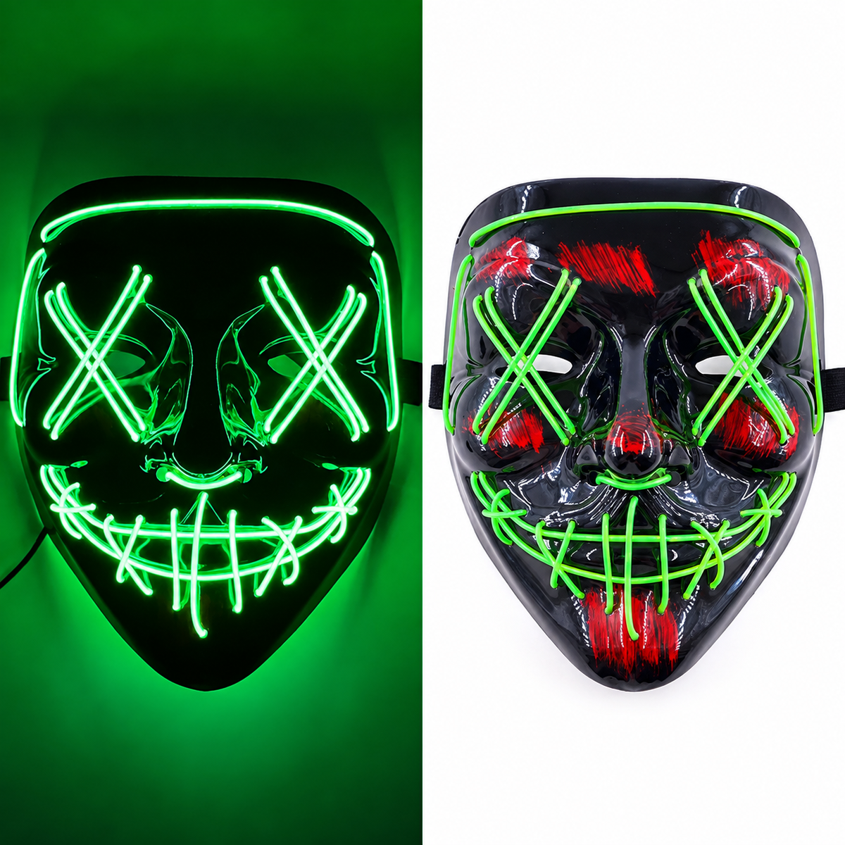 Jacob | Light-Up Halloween LED Purge Mask with Neon Glow